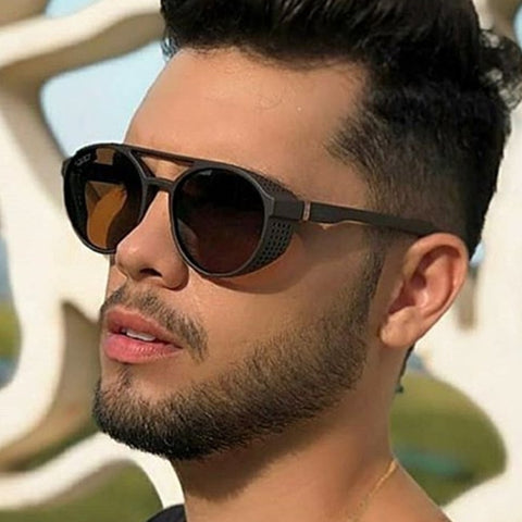 Lentes de sol steampunk retro con lentes redondas