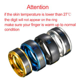 Anillo de temperatura corporal con Sensor Inteligente de acero inoxidable